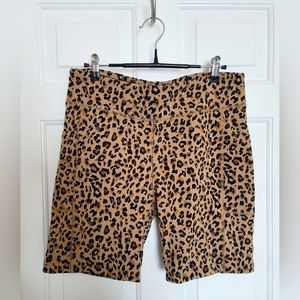 J. Crew Leopard Print Cotton Bike Shorts - Size Large